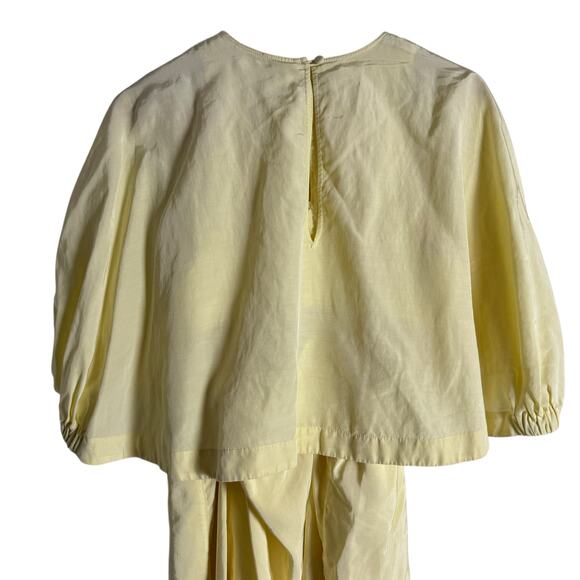 Tibi Gemma Linen Blend Yellow Cape Mini Dress Size 4 - Picture 15 of 16